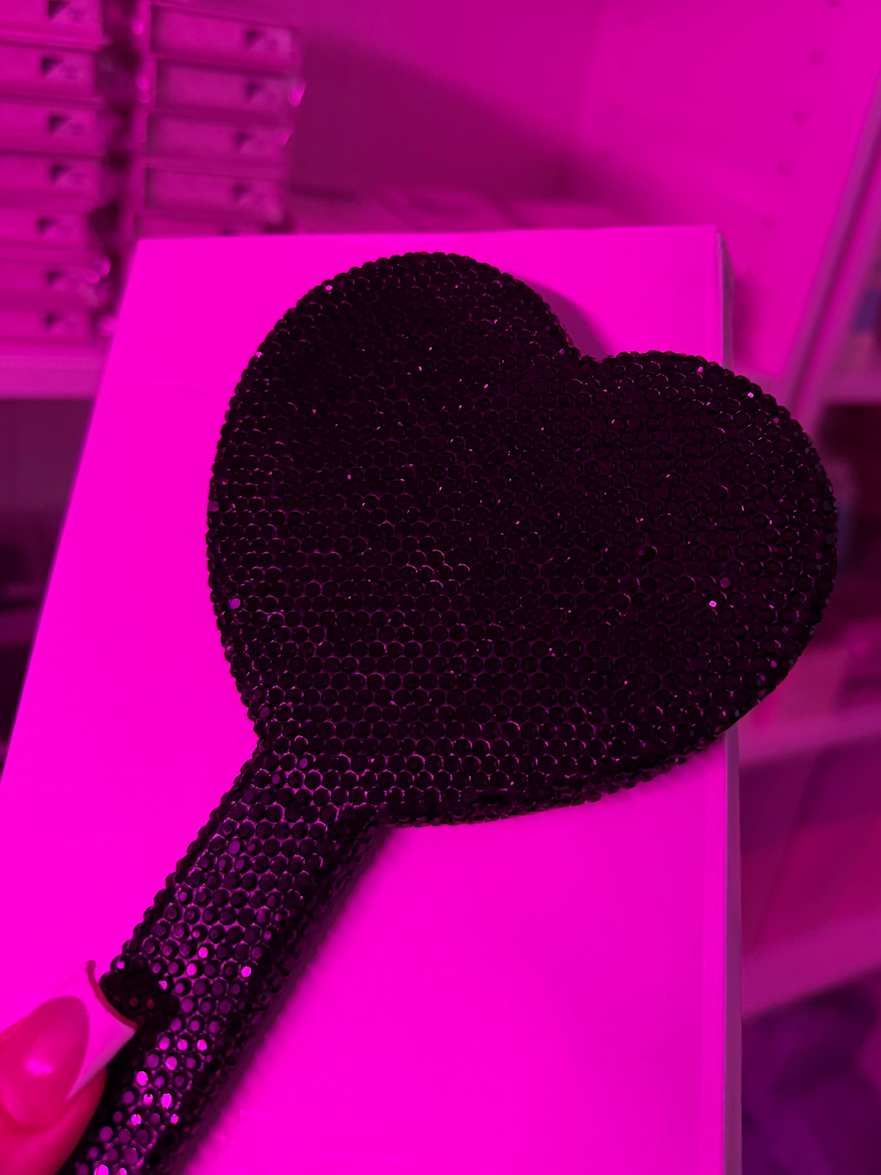 Black rhinestone mirror